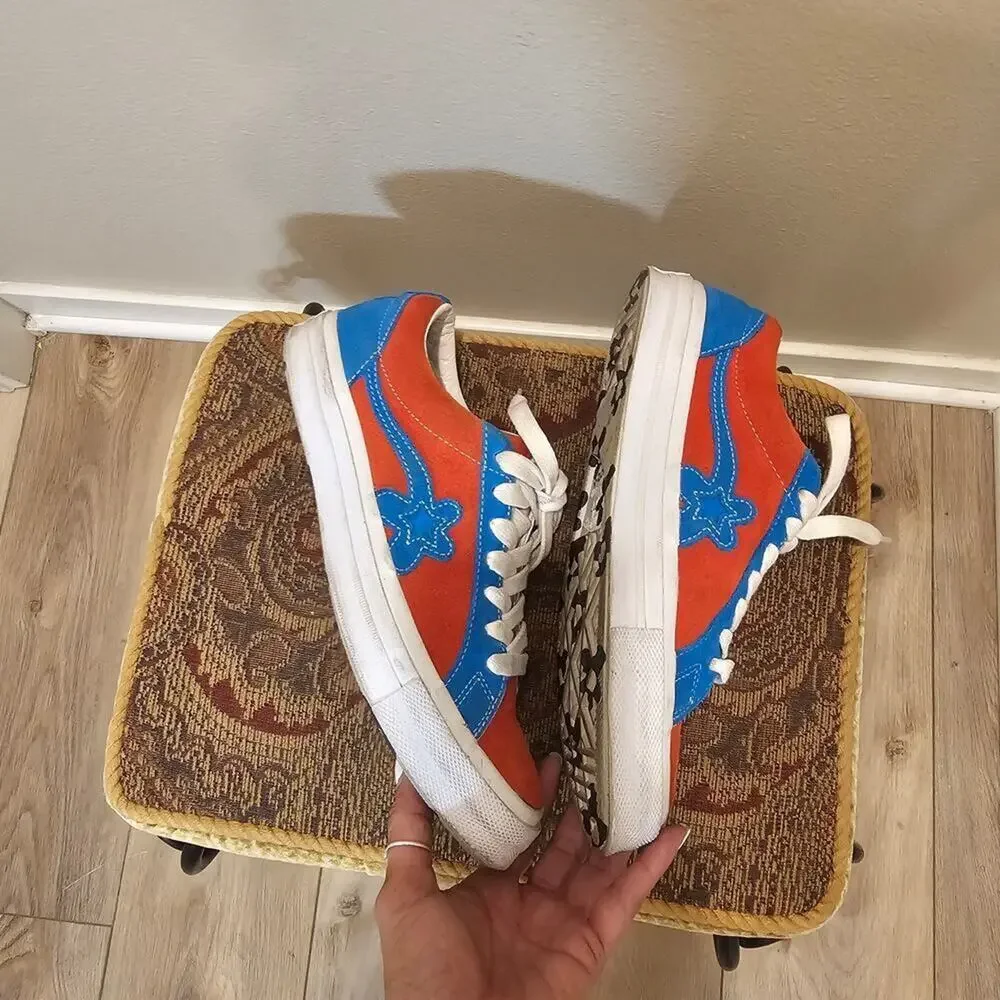 Converse Golf Le Fleur One Star W8.5 / M10.5 Red Blue Suede Sneakers